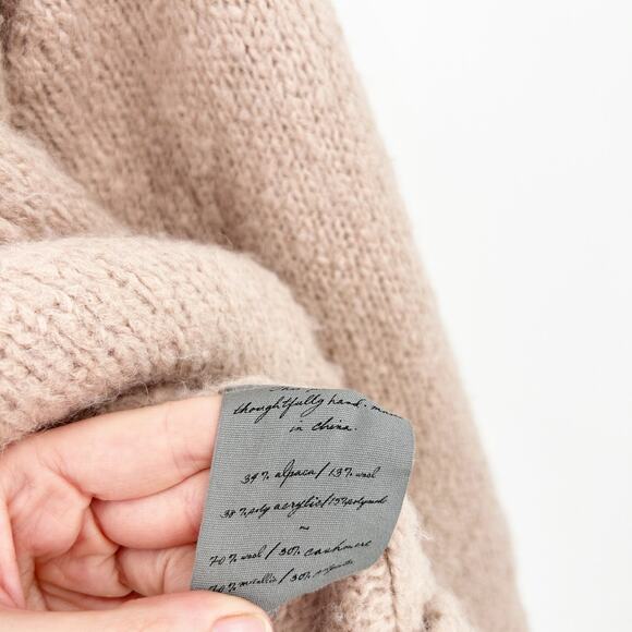 Raquel Allegra Womens Friendship + Love + Truth Alpaca Wool Cardigan Sweater M - Picture 6 of 9